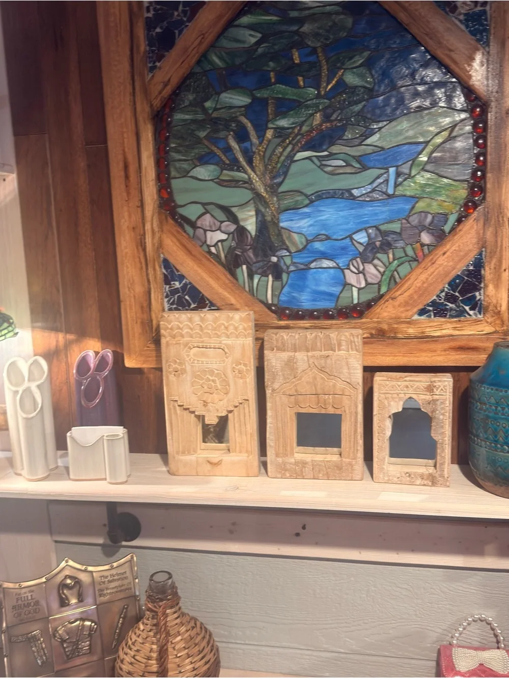 Hand-Carved Natural Wood Framed mirrors, created for inspiration of Architecture